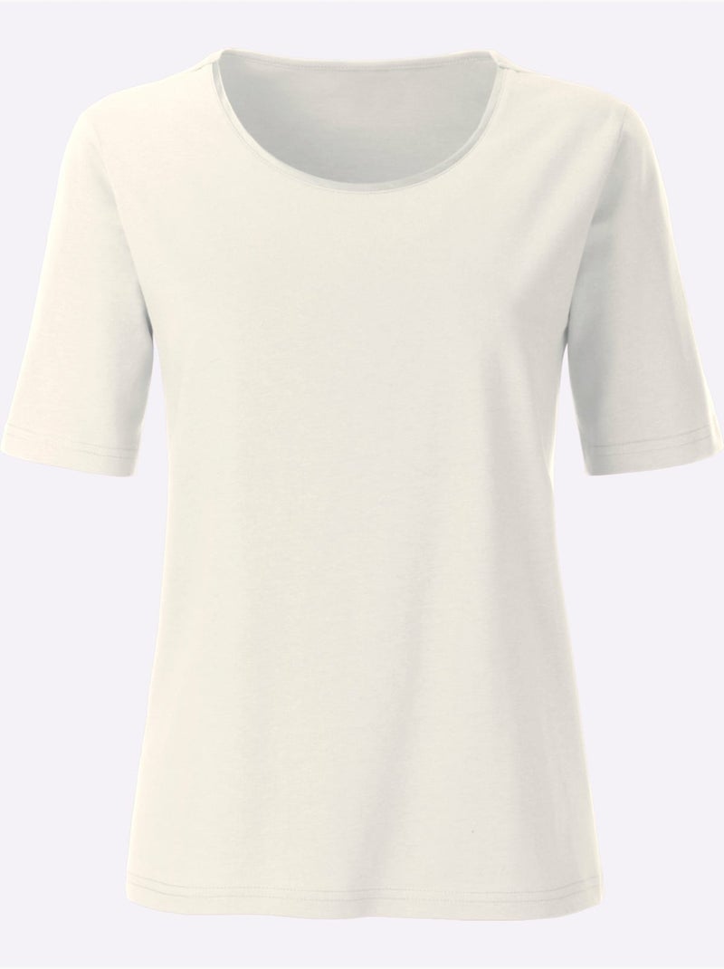 T-shirt à Encolure Ronde Confortable à Porter - Taille Standard - Witt Ecru - Kiabi
