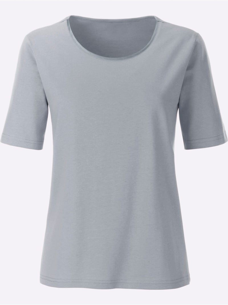 T-shirt à Encolure Ronde Confortable à Porter - Taille Standard - Witt Gris - Kiabi