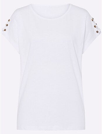 T-shirt à Encolure Ronde Couleurs Faciles à Assortir - Taille Standard - Moda Vilona