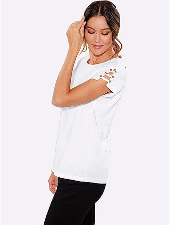 T-shirt à Encolure Ronde Couleurs Faciles à Assortir - Taille Standard - Moda Vilona