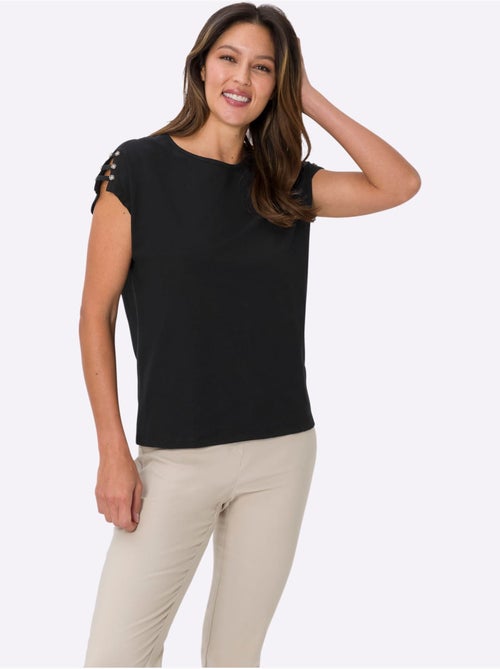 T-shirt à Encolure Ronde Couleurs Faciles à Assortir - Taille Standard - Moda Vilona - Kiabi