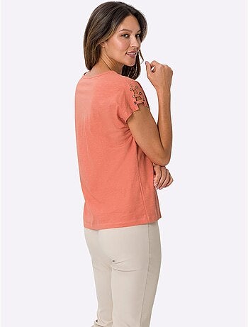 T-shirt à Encolure Ronde Couleurs Faciles à Assortir - Taille Standard - Moda Vilona