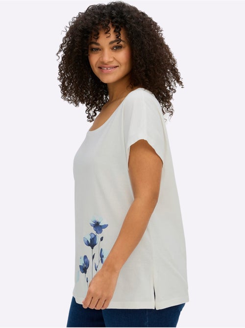 T-shirt à Encolure Ronde Coupe Confortable - Taille Standard - Sheego - Kiabi