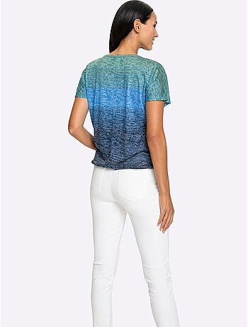 T-shirt à Encolure Ronde Effet Vaporeux Chic - Taille Standard - Helline