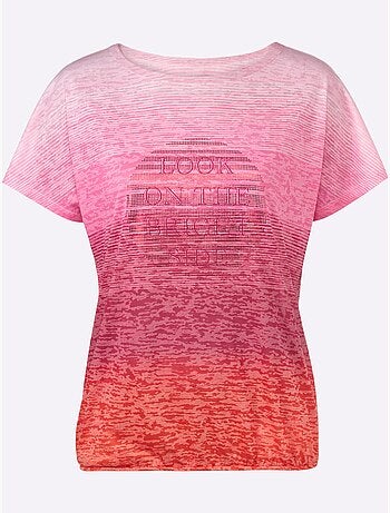 T-shirt à Encolure Ronde Effet Vaporeux Chic - Taille Standard - Helline