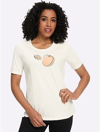 T-shirt à encolure ronde en 2 coloris - taille standard - moda vilona