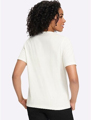 T-shirt à encolure ronde en 2 coloris - taille standard - moda vilona