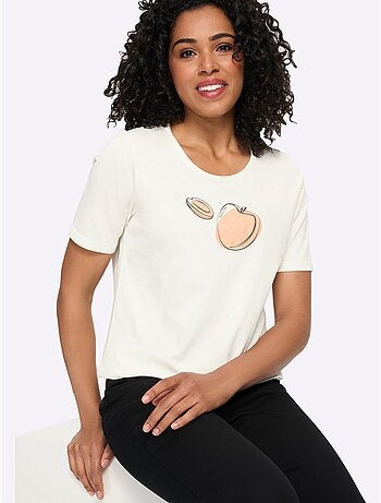 T-shirt à encolure ronde en 2 coloris - taille standard - moda vilona