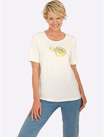 T-shirt à encolure ronde en 2 coloris - taille standard - moda vilona