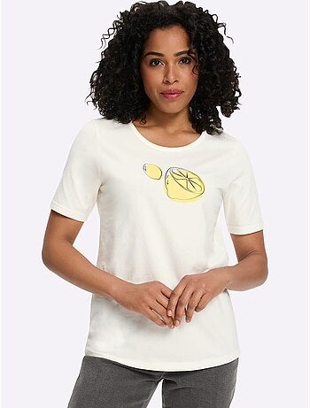 T-shirt à encolure ronde en 2 coloris - taille standard - moda vilona