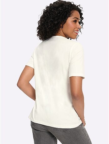 T-shirt à encolure ronde en 2 coloris - taille standard - moda vilona