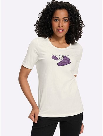 T-shirt à encolure ronde en 2 coloris - taille standard - moda vilona