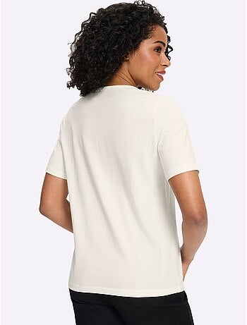 T-shirt à encolure ronde en 2 coloris - taille standard - moda vilona