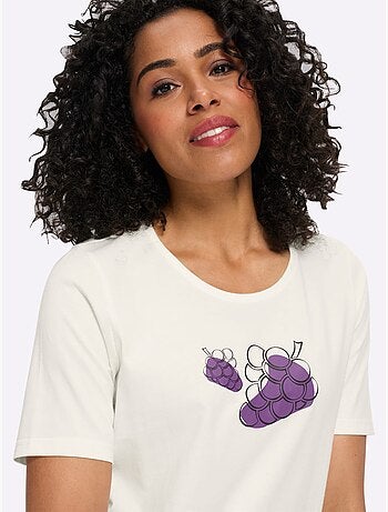 T-shirt à encolure ronde en 2 coloris - taille standard - moda vilona