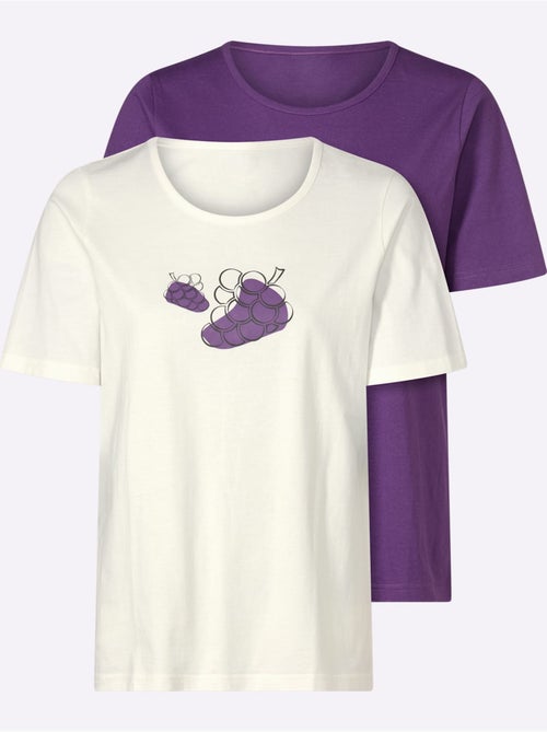 T-shirt à encolure ronde en 2 coloris - taille standard - moda vilona - Kiabi T-shirt à encolure ronde en 2 coloris - taille standard - moda vilona - Kiabi