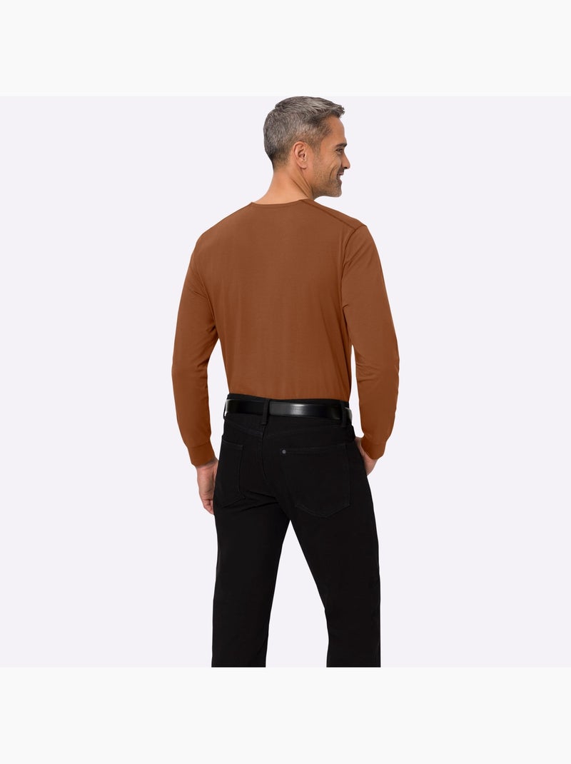 T-shirt à encolure ronde épaulettes devant - taille standard - moda vilona Ambre - Kiabi