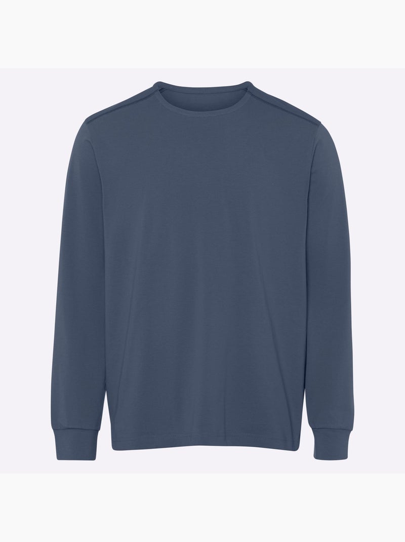 T-shirt à encolure ronde épaulettes devant - taille standard - moda vilona Bleu gris - Kiabi