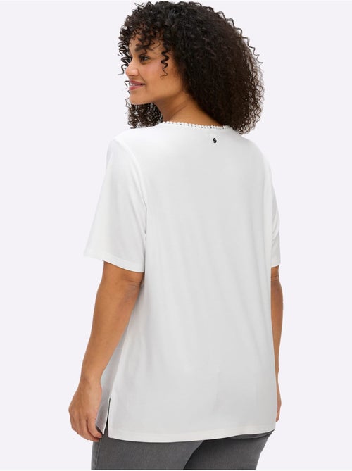 T-shirt à Encolure Ronde Imprimé Cœur Fantaisie - Taille Standard - Sheego - Kiabi
