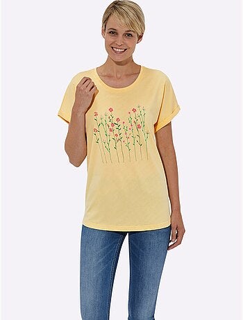 T-shirt à Encolure Ronde Imprimé Floral - Taille Standard - Witt
