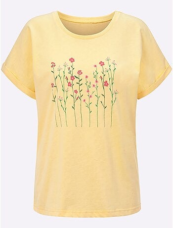 T-shirt à Encolure Ronde Imprimé Floral - Taille Standard - Witt