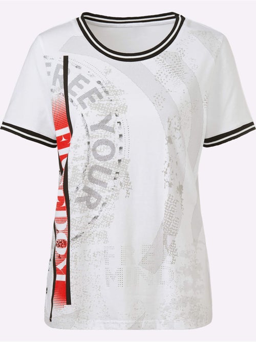 T-shirt à Encolure Ronde Imprimé Tendance - Taille Standard - helline - Kiabi