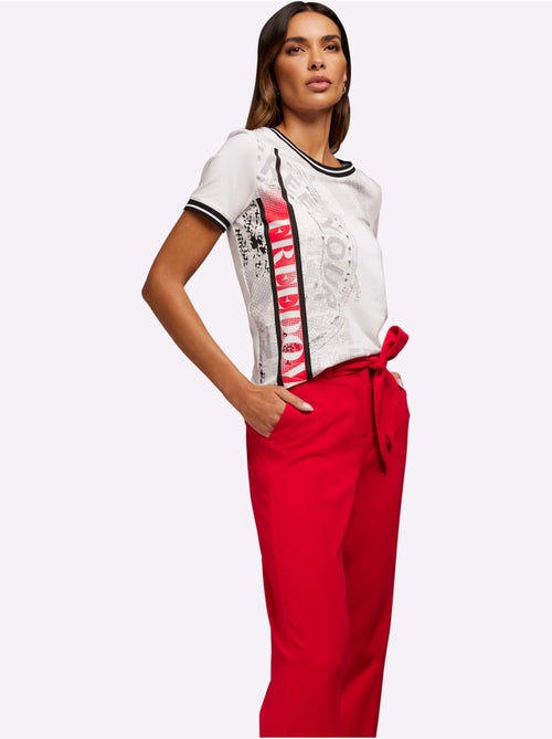 T-shirt à Encolure Ronde Imprimé Tendance - Taille Standard - helline - Kiabi