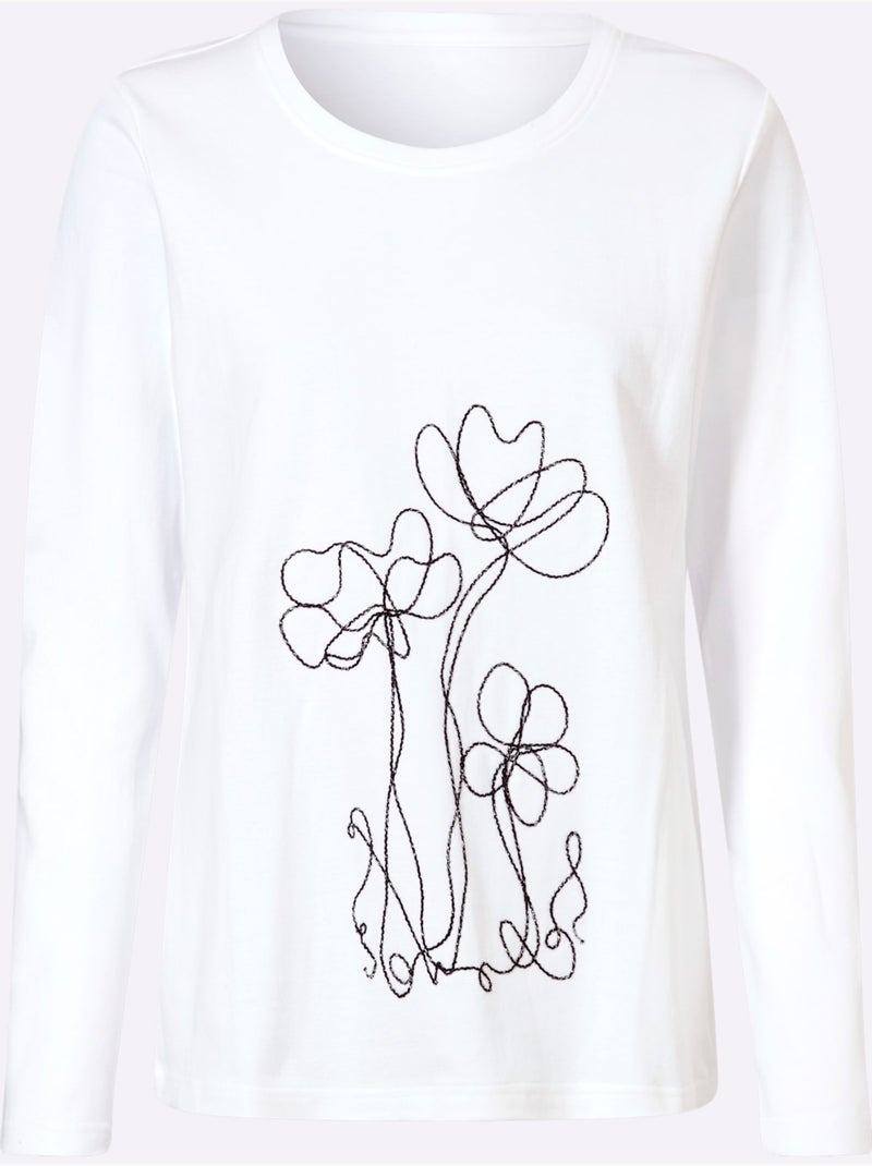 T-shirt à encolure ronde interlock - taille standard - witt Ecru - Kiabi