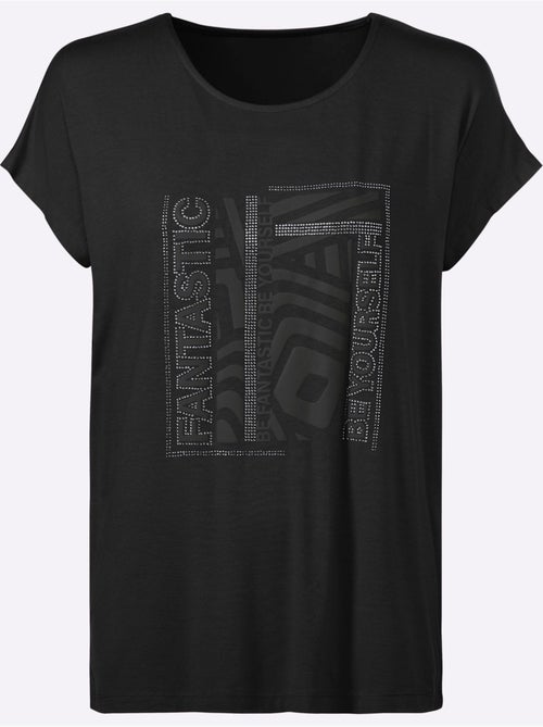 T-shirt à Encolure Ronde Joli Imprimé Devant - Taille Standard - helline - Kiabi