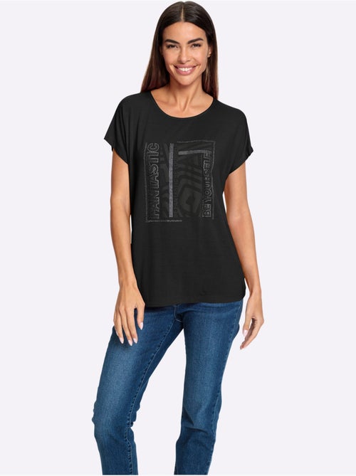 T-shirt à Encolure Ronde Joli Imprimé Devant - Taille Standard - helline - Kiabi