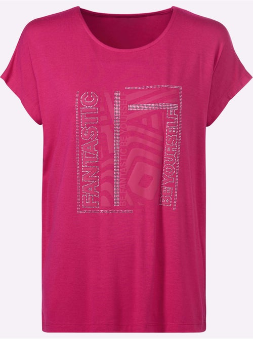 T-shirt à Encolure Ronde Joli Imprimé Devant - Taille Standard - helline - Kiabi