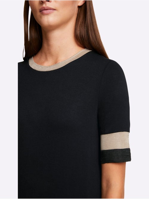 T-shirt à Encolure Ronde Joli Mélange De Matières - Taille Standard - helline - Kiabi