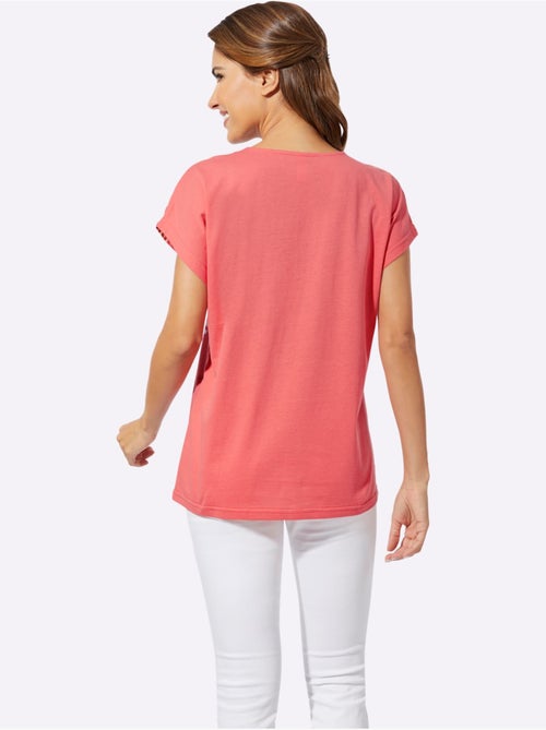 T-shirt à Encolure Ronde Mancherons Tendance - Taille Standard - Moda Vilona - Kiabi