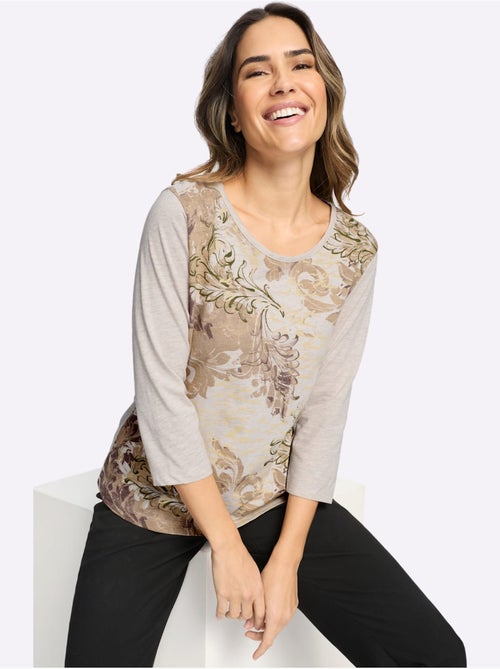 T-shirt à Encolure Ronde Manches 3/4 Mode - Taille Standard - Moda Vilona - Kiabi T-shirt à Encolure Ronde Manches 3/4 Mode - Taille Standard - Moda Vilona - Kiabi