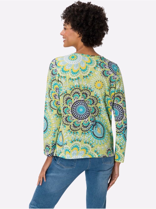 T-shirt à Encolure Ronde Motif Coloré - Taille Standard - Moda Vilona - Kiabi