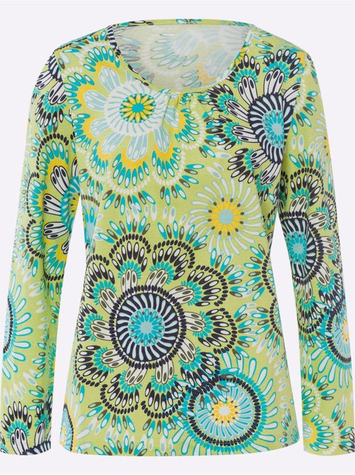 T-shirt à Encolure Ronde Motif Coloré - Taille Standard - Moda Vilona - Kiabi