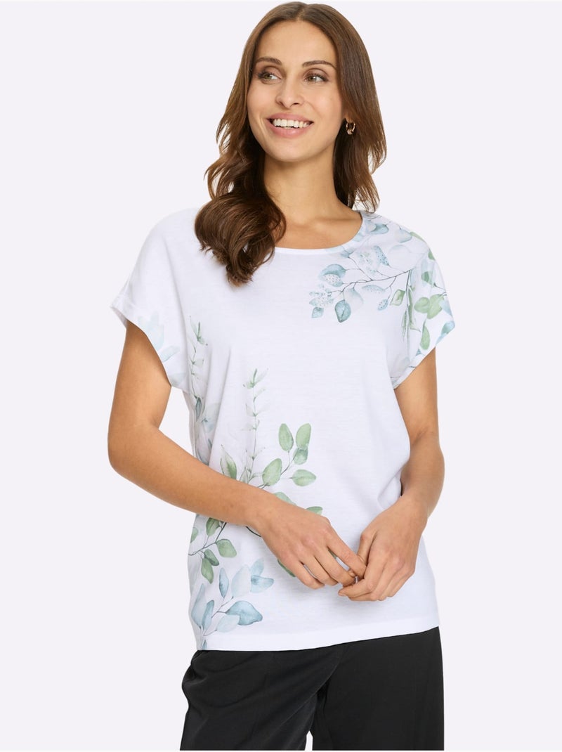 T-shirt à Encolure Ronde Motif Imprimé - Taille Standard - Witt Blanc - Kiabi