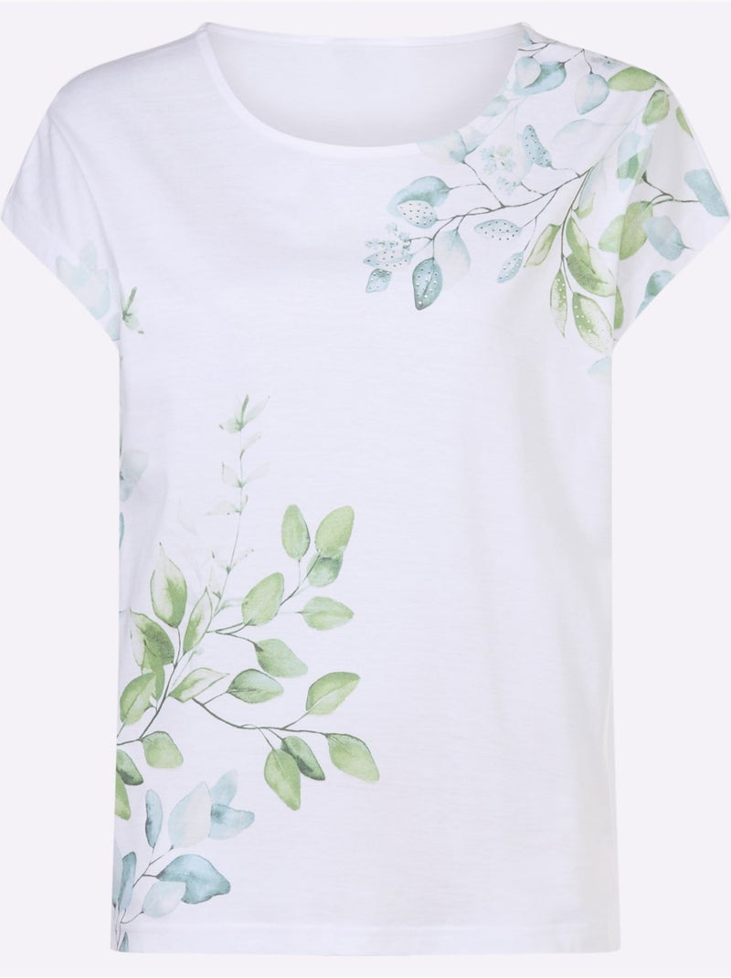 T-shirt à Encolure Ronde Motif Imprimé - Taille Standard - Witt Blanc - Kiabi