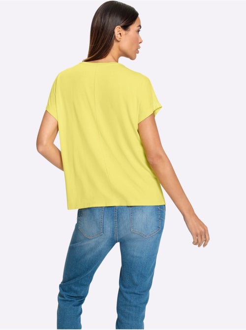 T-shirt à Encolure Ronde Motif Imprimé Exclusif Devant - Taille Standard - helline - Kiabi
