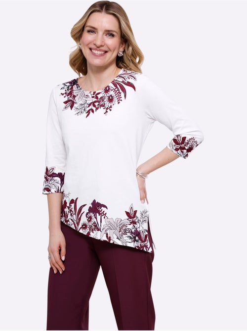 T-shirt à Encolure Ronde Ourlet Asymétrique - Taille Standard - Moda Vilona - Kiabi