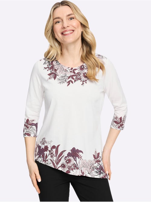 T-shirt à Encolure Ronde Ourlet Asymétrique - Taille Standard - Moda Vilona - Kiabi
