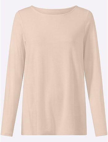 T-shirt à encolure ronde pli creux tendance au dos - taille standard - helline