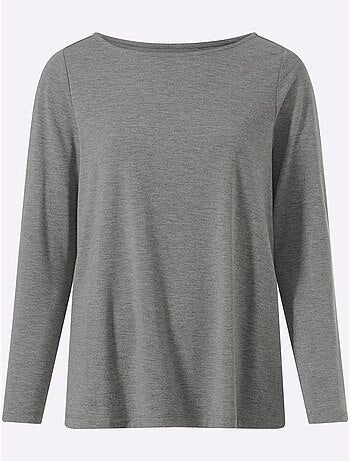 T-shirt à encolure ronde pli creux tendance au dos - taille standard - helline