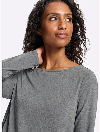 T-shirt à encolure ronde pli creux tendance au dos - taille standard - helline