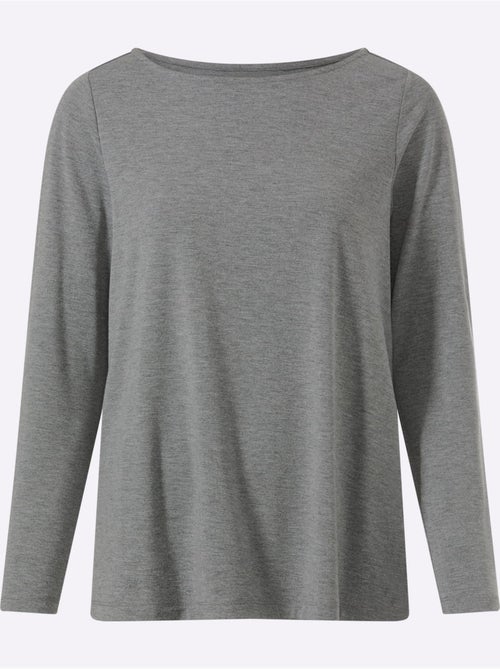 T-shirt à encolure ronde pli creux tendance au dos - taille standard - helline - Kiabi