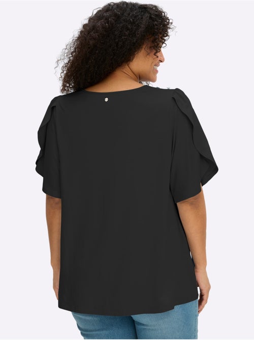 T-shirt à Encolure Ronde Plis Décoratifs - Taille Standard - Sheego - Kiabi T-shirt à Encolure Ronde Plis Décoratifs - Taille Standard - Sheego - Kiabi