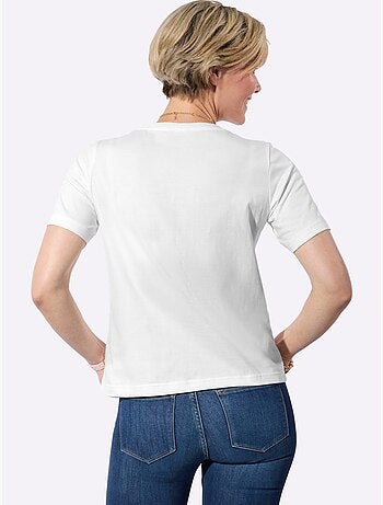 T-shirt à Encolure Ronde Poche Poitrine Imprimée - Taille Standard - Witt