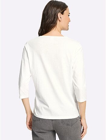 T-shirt à Encolure Ronde Pur Coton - Taille Standard - Moda Vilona