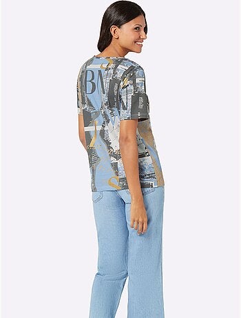 T-shirt à Encolure Ronde Pur Coton - Taille Standard - Moda Vilona