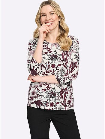 T-shirt à Encolure Ronde Pur Coton - Taille Standard - Moda Vilona