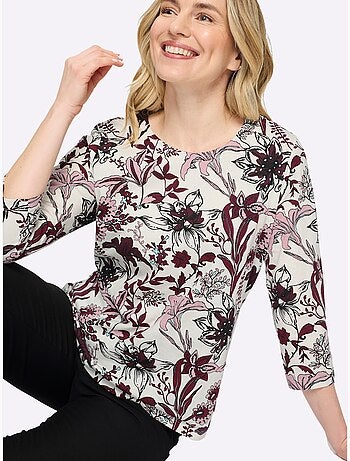 T-shirt à Encolure Ronde Pur Coton - Taille Standard - Moda Vilona